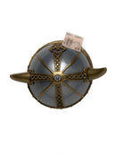 Viking Helmet Adult Silver with Gold Horns_2