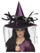 Witch Hat Adult Purple Feathers_3
