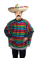 Mens Mexican Ponch Budget Adult Costume Male Chest Size 44" Halloween_1 AC560