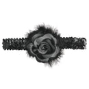 Womens Flapper Headband + Rose Boa Black Costume Accessories Female Halloween_1 BA1318