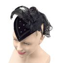 Womens Teardrop Hat Black Riding Hats Female Halloween Costume_1 BH007