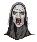 Womens Shrieking Banshee Mask With Hood Rubber Masks Female Halloween Costume_1 BM498