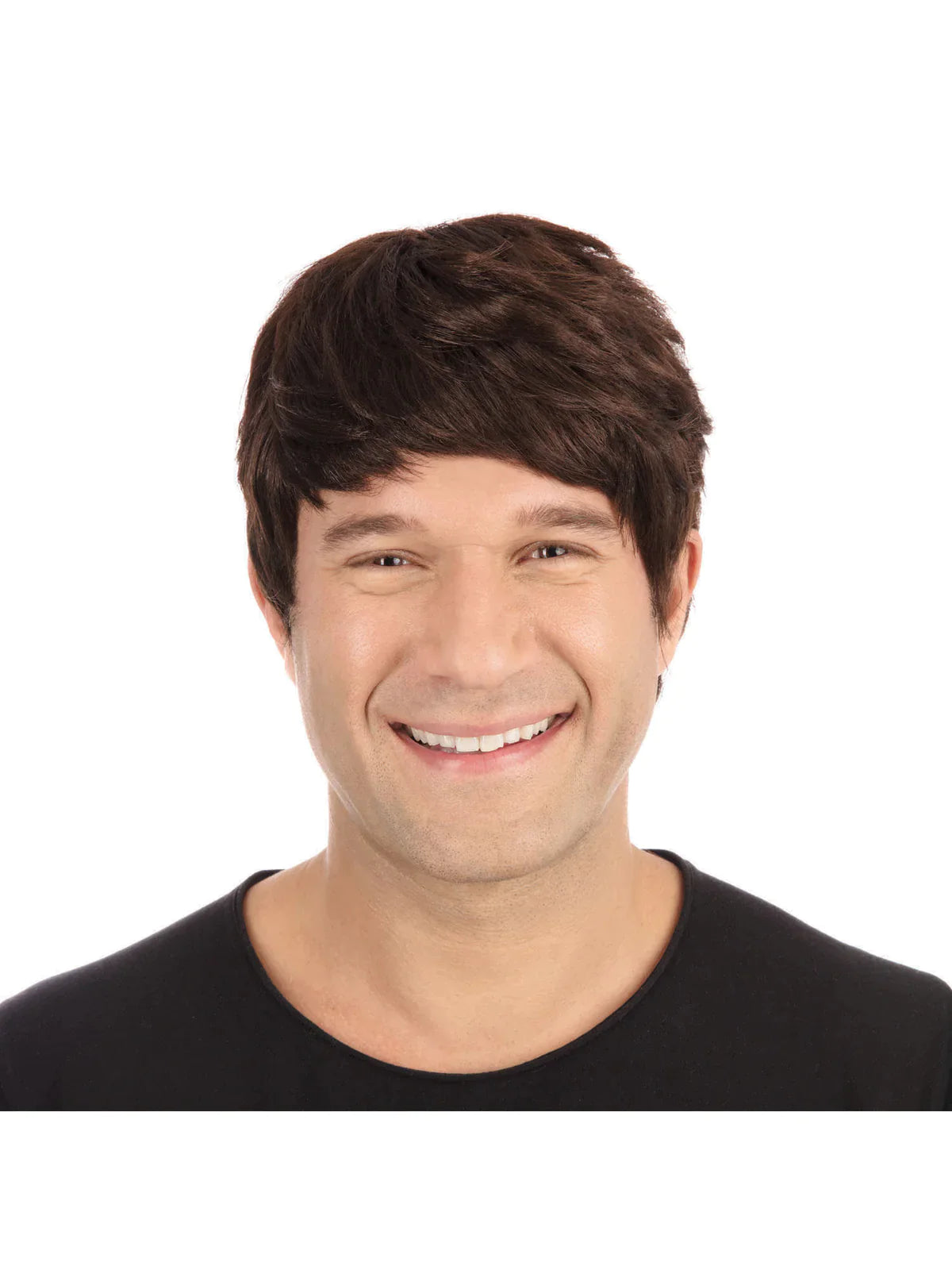 Short Brown Mens Wig Boy Band Beatles Style Short Brown Mens Wig Boy Band Beatles Style