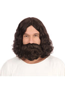 Jesus Wig & Beard Set Hippy Brown Hair
