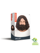 Jesus Wig & Beard Set Hippy Brown Hair