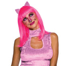 Womens Chic Doll Neon Pink Wigs Female Halloween Costume_4