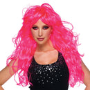 Womens Vixen Wavy Neon Pink Wigs Female Halloween Costume_3