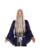 Grey Wizard Wig and Long Beard Set