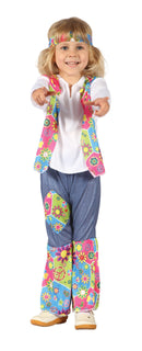 Girls Hippy Girl Toddler Childrens Costume Female 128cm Halloween_1 CC076