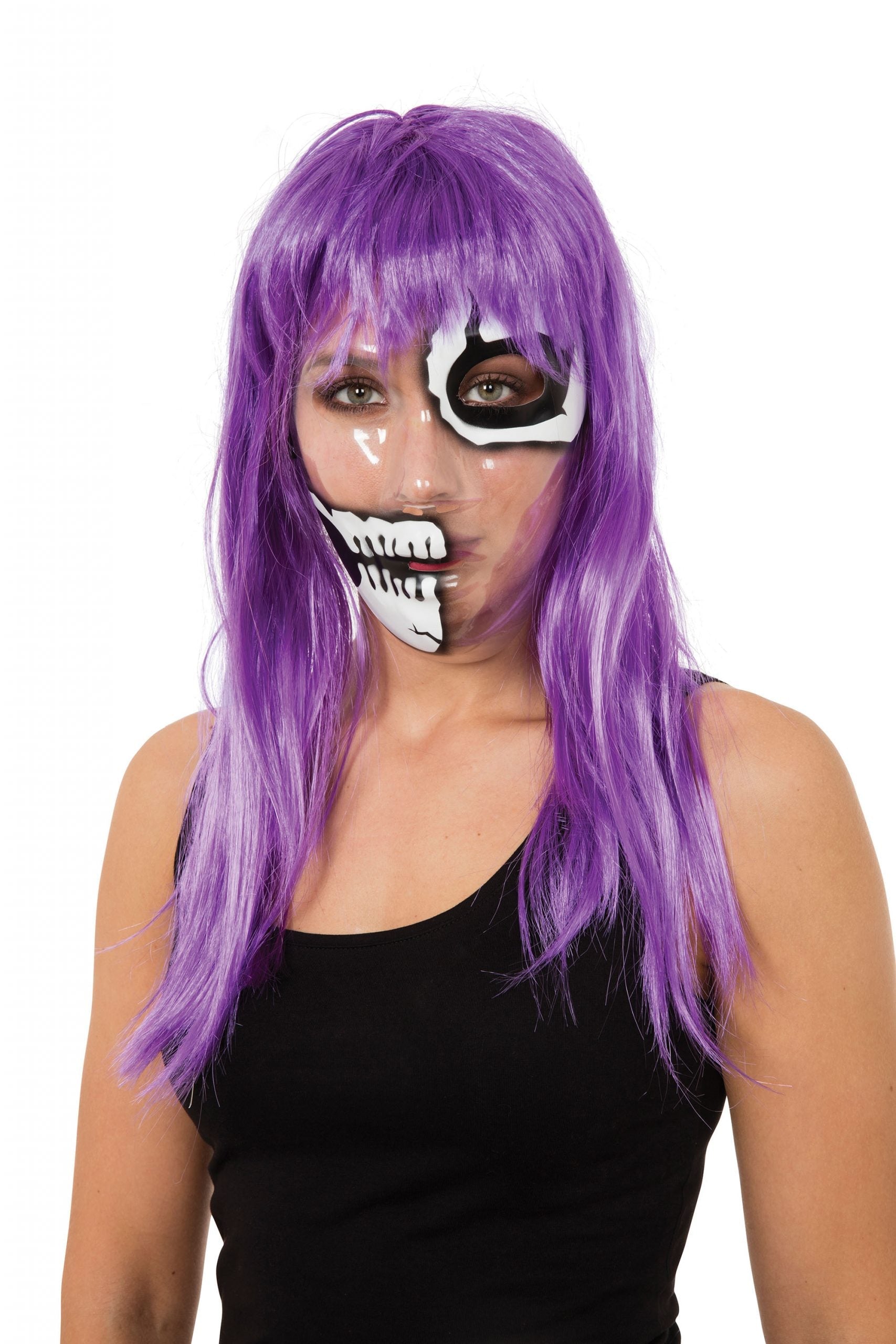 Transparent Mask Skeleton 1/2 faceprint Plastic Masks Cardboard Female Transparent Mask Skeleton 1/2 faceprint Plastic Masks Cardboard Female