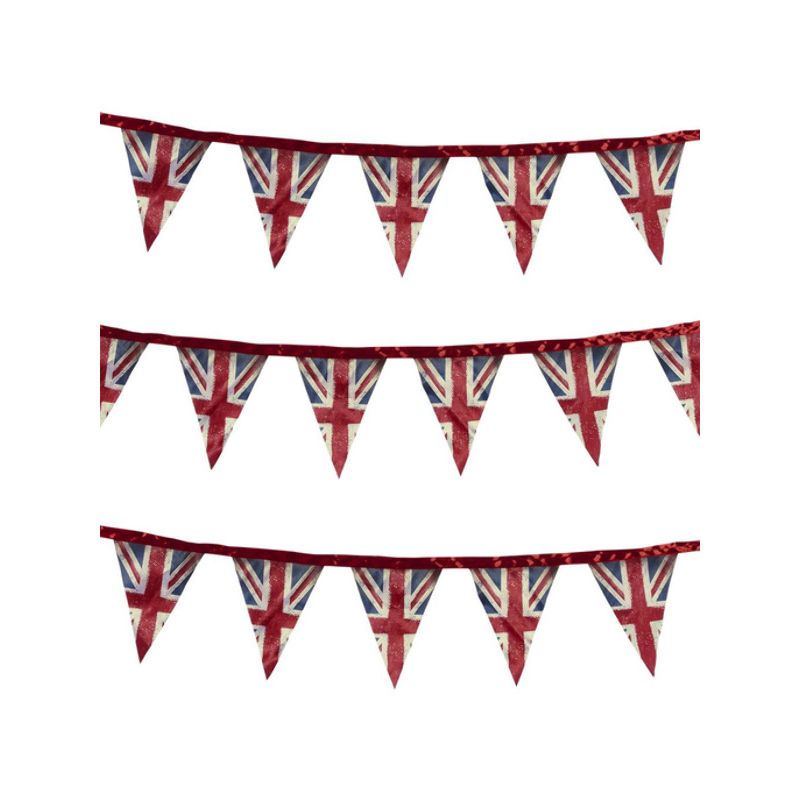 Union Jack Fabric Bunting Adult Blue Red White 3 Metres Union Jack Fabric Bunting Adult Blue Red White 3 Metres