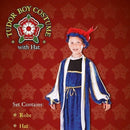 Boys Tudor Boy With Hat 128cm Childrens Costume Male Halloween_2