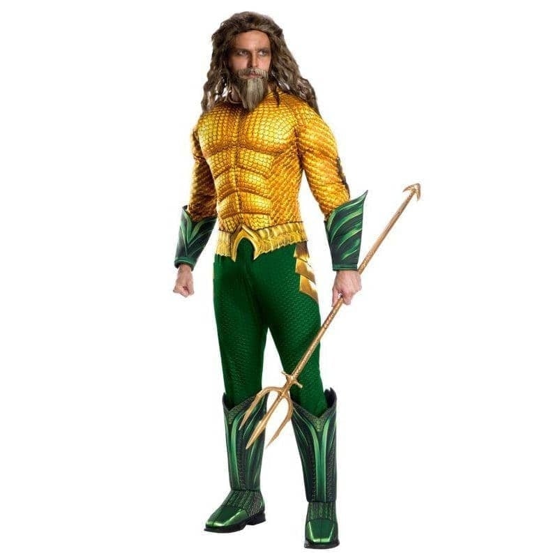 Aquaman Costume Boys Gold Green Suit