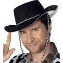 Cowboy Hat Flocked Plastic Adult Black_1 sm-95058