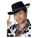 Cowboy Hat Flocked Plastic Adult Black_2