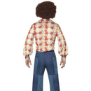 Deluxe Mens Patchwork Flares Denim Look Adult Blue_3