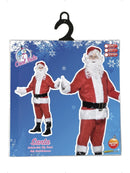 Deluxe Santa Costume Red Jacket Trousers Belt Hat Boot Covers Beard