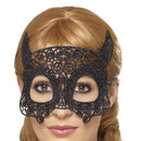 Embroidered Lace Filigree Devil Eyemask Adult Black_1 sm-45629