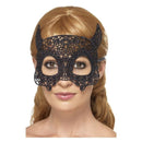 Embroidered Lace Filigree Devil Eyemask Adult Black_2