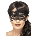 Embroidered Lace Filigree Heart Eyemask Adult Black_2