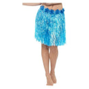 Hawaiian Hula Skirt With Flowers Adult Neon Blue_2