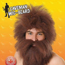 Mens Caveman Wig + Beard Set Wigs Male Halloween Costume_2