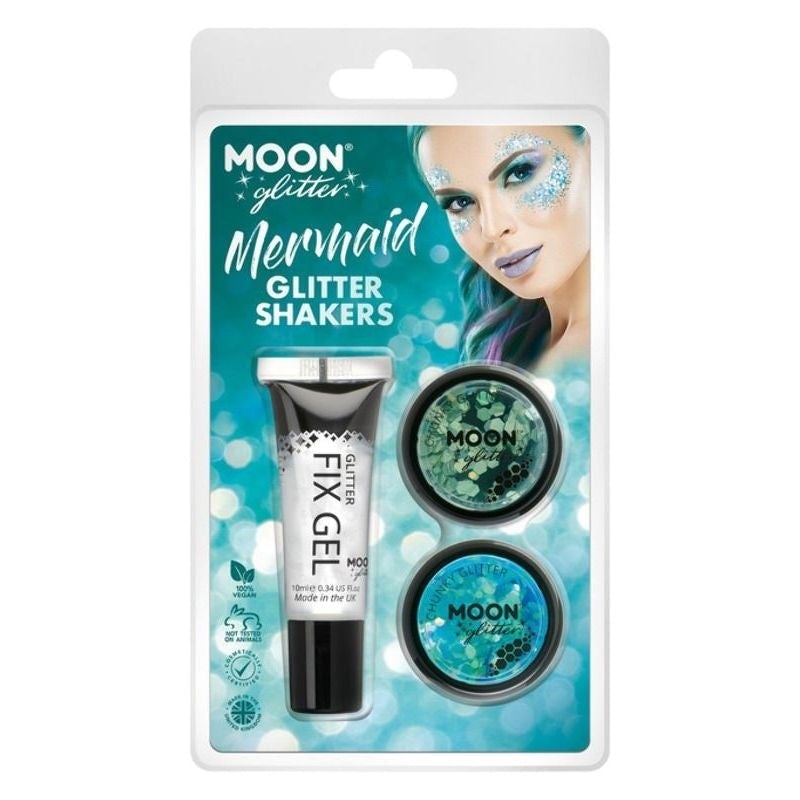 Moon Glitter Themed Clamshells Blue G32512 Costume Make Up Moon Glitter Themed Clamshells Blue G32512 Costume Make Up