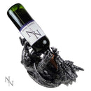 Metallic Silver Dragon Guzzler Wine Bottle Holder Guzzlers 32cm