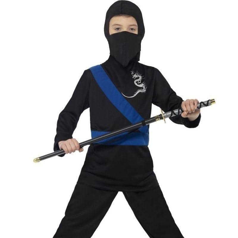 Ninja Assassin Costume Kids Black Blue