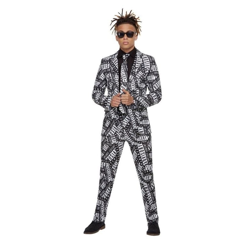 Parental Advisory Stand Out Suit Adult Black And White Parental Advisory Stand Out Suit Adult Black And White