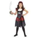 Pirate Skull & Crossbones Girl Costume Kids Red Black_4