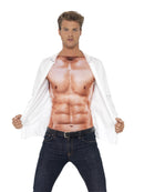 Realistic Muscle Top Adult Costume Long Sleeves Pink