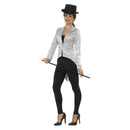 Sequin Tailcoat Jacket Ladies Adult Silver_2 sm-21153l