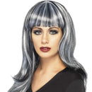 Sinister Siren Wig Adult Black Silver_1 sm-24905
