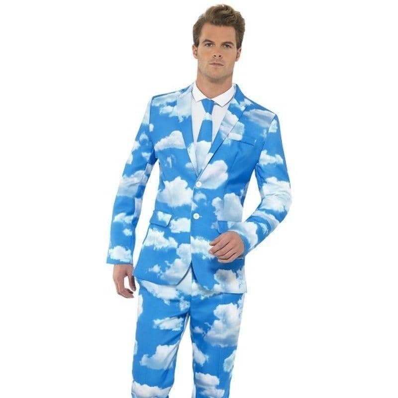 Sky High Suit Stand Out Adult Blue White Cloud Jacket Trousers and Tie Sky High Suit Stand Out Adult Blue White Cloud Jacket Trousers and Tie