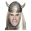 Viking Helmet Adult Silver with Gold Horns_3