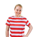 Womens Striped Ladies Shirt Red White Adult Costume Female Halloween_1 AC055