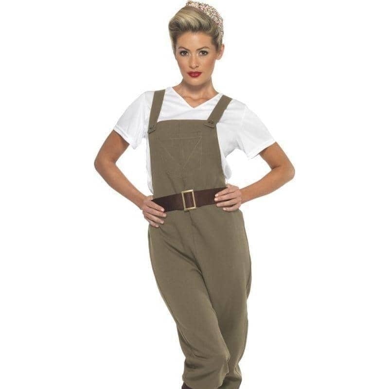 WW2 Land Girl Costume Adult Khaki