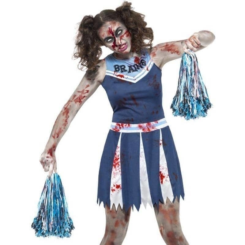 Zombie Cheerleader Costume Teen Blue Zombie Cheerleader Costume Teen Blue
