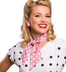 The 50S Fashion Satin Sash Pink With White Dots