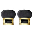 Pair Of Leather Look Metal Shoe Buckles