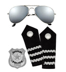 Police Set  Glasses, Epauletten, Badge 