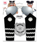 Police Set  Glasses, Epauletten, Badge 