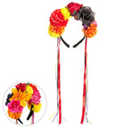 Flower Headband With Multicolor Ribbons