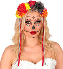 Flower Headband With Multicolor Ribbons