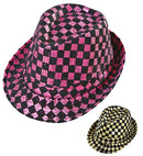 Chequered Sequined Fedora 2 Colors Assorted