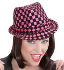 Chequered Sequined Fedora 2 Colors Assorted