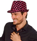 Chequered Sequined Fedora 2 Colors Assorted