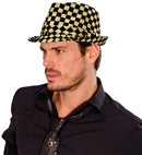 Chequered Sequined Fedora 2 Colors Assorted