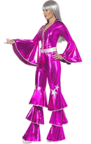 1970s Dancing Dream Costume Adult Pink Jumpsuit
